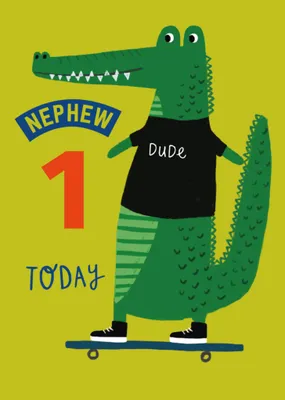 Nephew Cool Crocodile Birthday Card