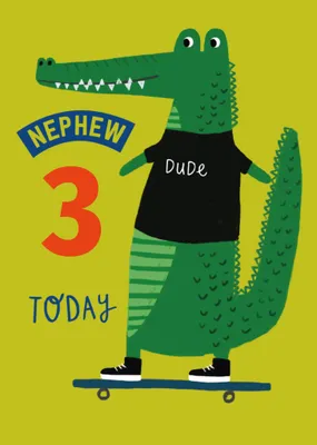 Nephew Cool Crocodile Birthday Card