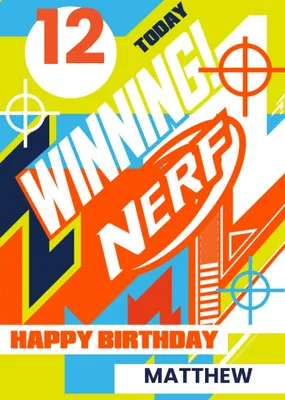 Nerf Personalise Age Birthday Card