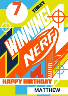 Nerf Personalise Age Birthday Card