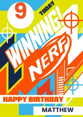 Nerf Personalise Age Birthday Card