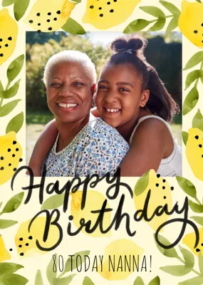 Okey Dokey Design Lemon Illustration Photo Upload Birthday Card