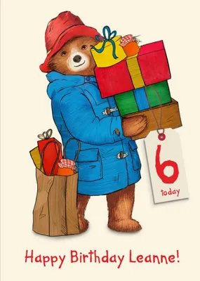 Paddington 6Th Birthday Personalisation Card