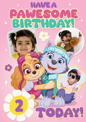 Paw Patrol Pawesome Photo Upload Birthday Card