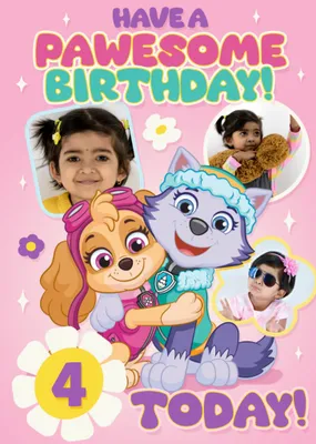 Paw Patrol Pawesome Photo Upload Birthday Card