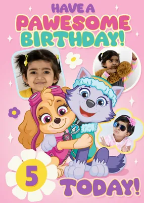 Paw Patrol Pawesome Photo Upload Birthday Card