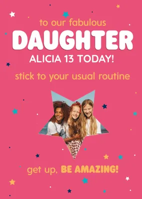 Star Shaped Photo Upload Birthday Card
