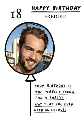 Photo Upload Balloon Birthday Card