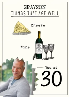 Humorous Things That Age Well Birthday Card  