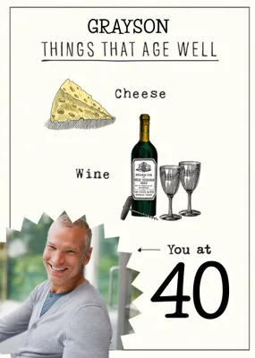 Humorous Things That Age Well Birthday Card  