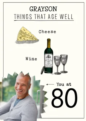 Humorous Things That Age Well Birthday Card  