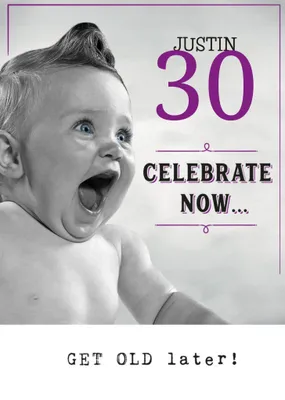 Humorous Celebrate Now Get Old Later Birthday Card  