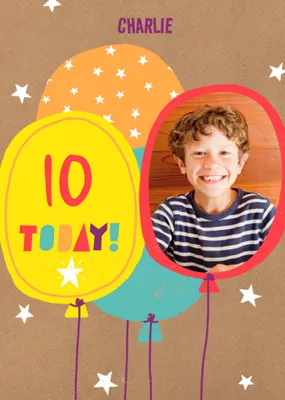 Colourful Illustrative Balloons Birthday Card