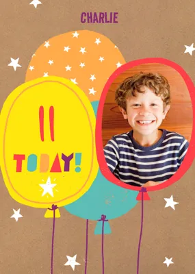 Colourful Illustrative Balloons Birthday Card