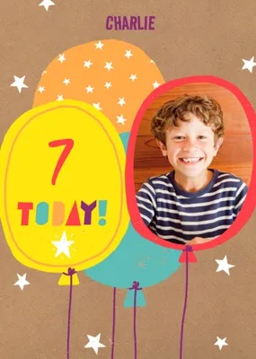 Colourful Illustrative Balloons Birthday Card