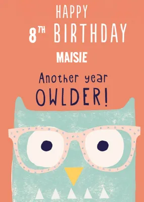 Large illustrative Another Year Owlder Birthday Card