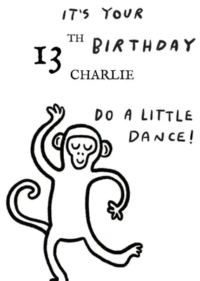 Humorous Typographic Do A Little Dance Birthday Card