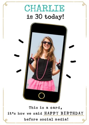 Photo Upload Typographic Birthday Card