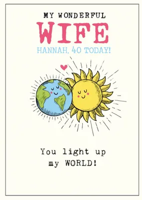 Wonderful Wife Birthday Card  