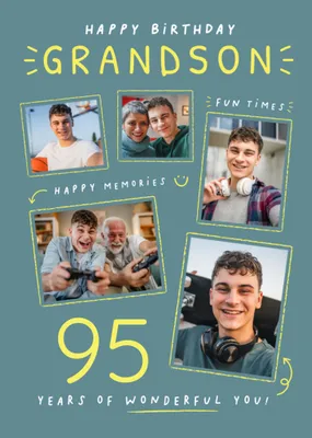 Grandson 21st Photo Upload Birthday Card