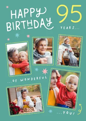 90th Photo Upload Birthday Card