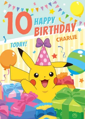 Pokemon Pikachu Fun 6 Today Birthday Card