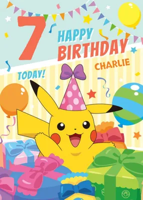 Pokemon Pikachu Fun 6 Today Birthday Card