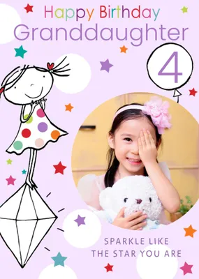 Polka Dot Sparkle Like The Star You Are Photo Upload Card