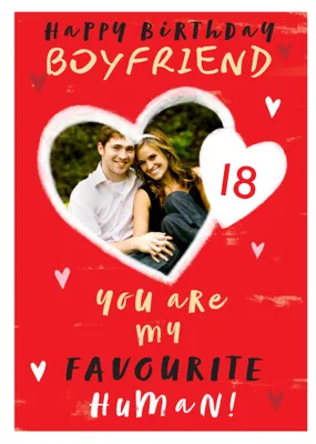 Illustrated Love Heart Photo Upload Card