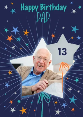 Mimosa Photo Upload Star Dad 100th Birthday Card