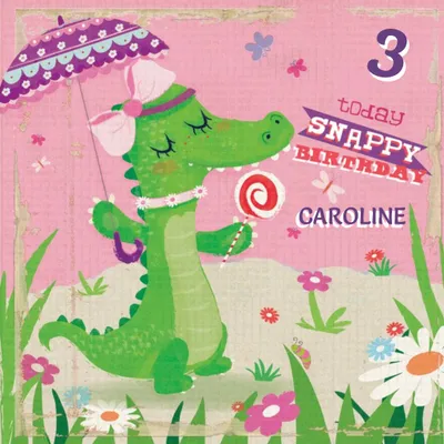 Snappy Birthday Personalised 3rd Birthday Card