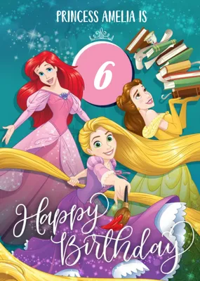 Disney Princess 6Th Birthday Card