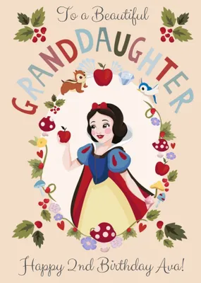 Disney Princess Snow White Personalised Granddaughter Card