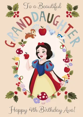 Disney Princess Snow White Personalised Granddaughter Card