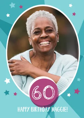 Stars And Stripes 60Th Birthday Photo Card