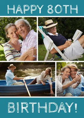 80th Birthday Photo Upload Card