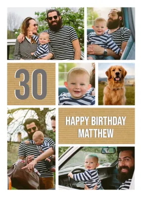 30th Birthday Photo Upload Card