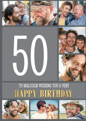 Wishing you a very Happy Birthday Multi Photo upload card