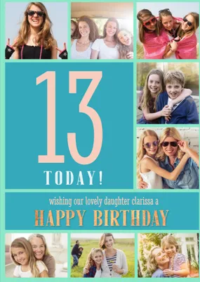 Multi Photo Upload 13th Birthday Card