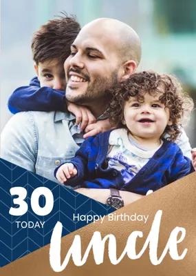Photo Upload Birthday Card For Uncle 30 Today