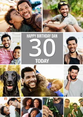Multiple Photo Upload Happy 30th Birthday Card