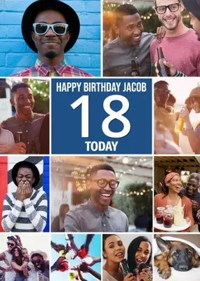 Multiple Photo Upload Happy 18th Birthday Card