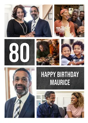 Multiple Photo Upload 80th Birthday Card