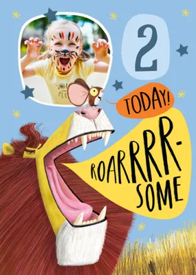 Roarsome Illustrated 5 Today Photo Upload Birthday Card From The Lion Inside