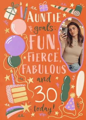 Auntie Goals Photo Upload Birthday Card