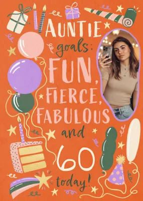 Auntie Goals Photo Upload Birthday Card