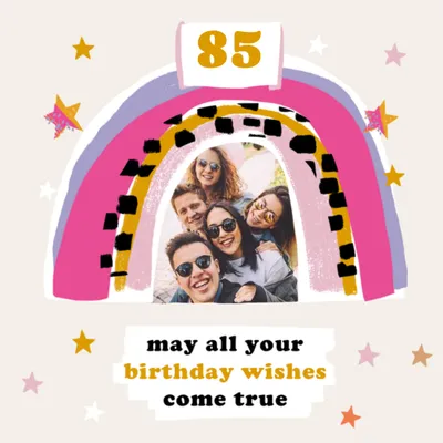 Featuring A Colourful Rainbow And Stars Photo Upload Birthday Card