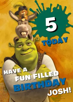 Shrek 5th Birthday Card