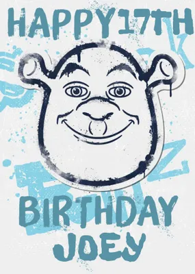 Shrek Happy Birthday with editable Age and Name Birthday Card