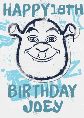 Shrek Happy Birthday with editable Age and Name Birthday Card